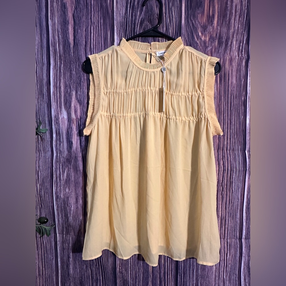 Max Studio sheer yellow top.  New with tags.
